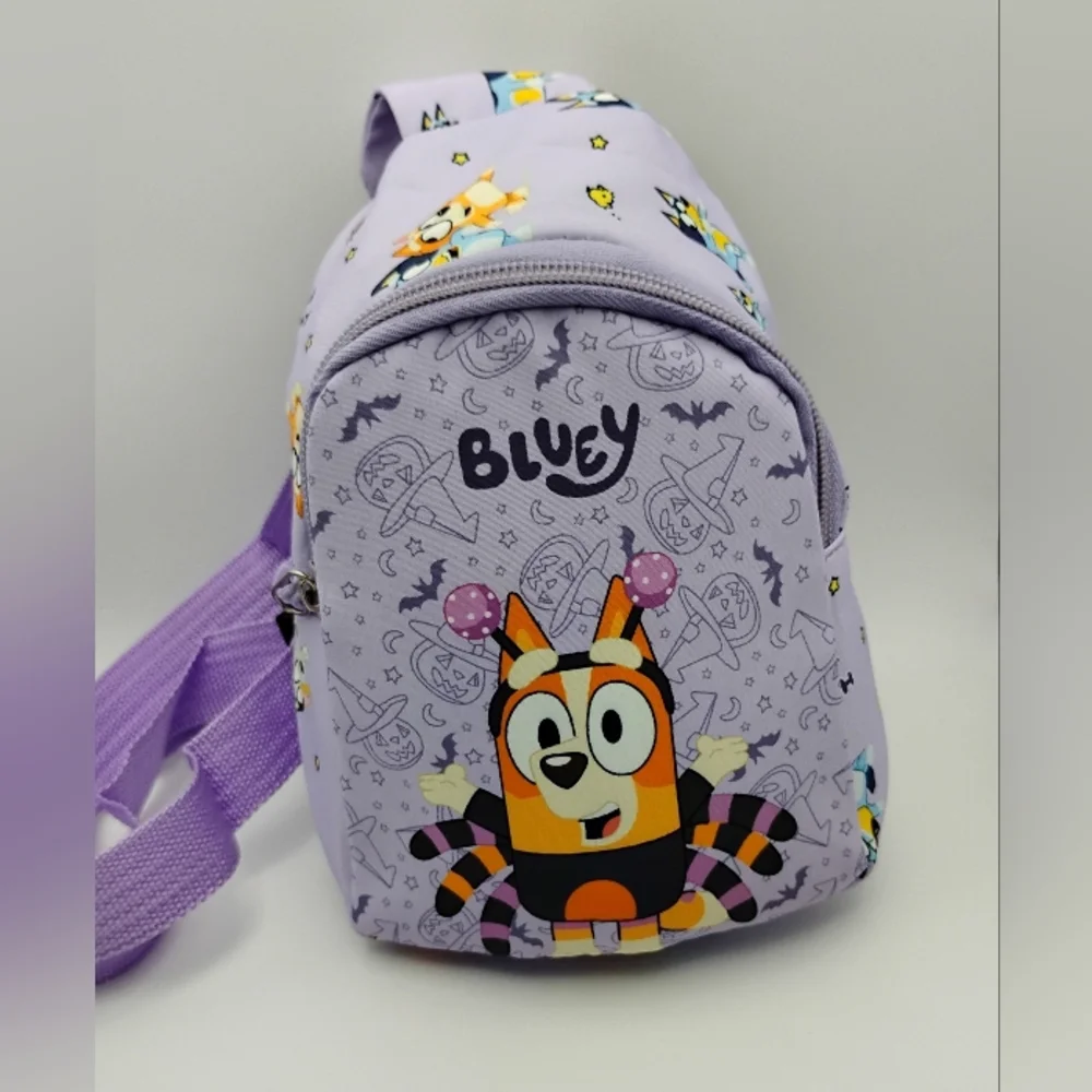 Bluey Purple Halloween Kids Chest/Crossbody Bookbag Good For Kids 🎁 - Picture 1 of 2